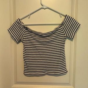 Off the shoulder Striped Top